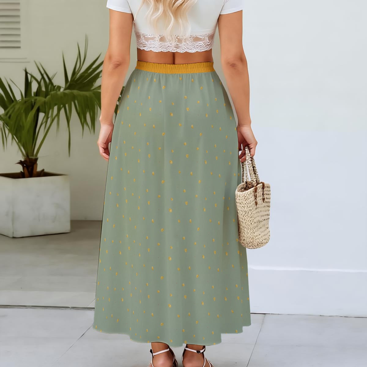 Jupe Longue Évasée en Mousseline – Collection, XS à 5XL